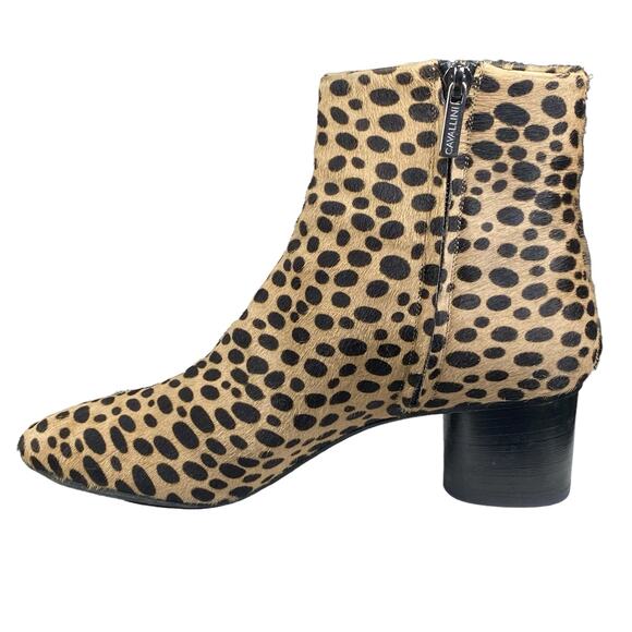 Cavellini Women’s Calf Hair Leopard Print Ankle Boot Size 38 US 7.5 - Picture 2 of 12